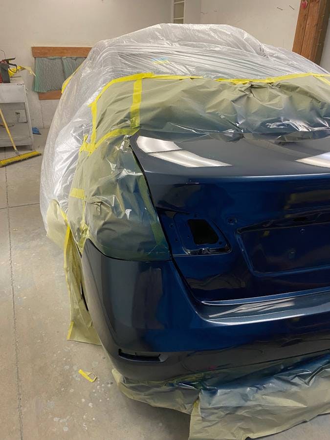 Prepping a car for a coat of paint