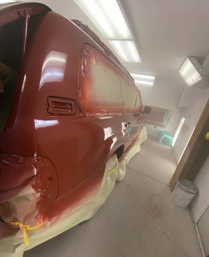 Painting the side of a car